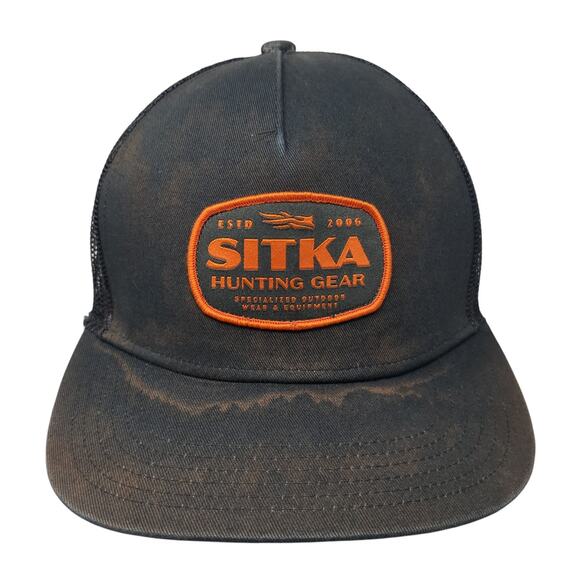 Sitka Hunting Gear Estd 2006Snapback Trucker Hat Black OS Adjustable Mesh Back - Picture 1 of 9